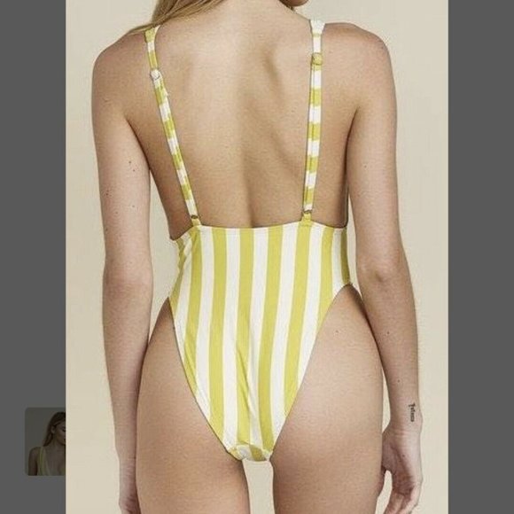 Dippin Daisy's Striped Swimsuit Rose Pale  / Off White - Picture 4 of 4